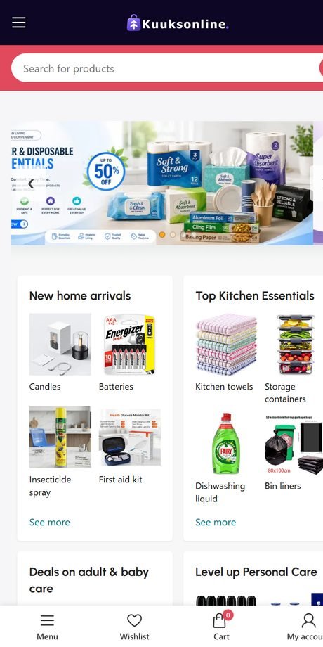 Kuuks Online — store on mobile
